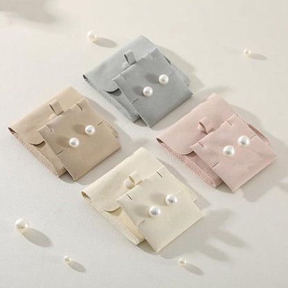 10pc Mini Jewelry Pouch For Necklace Stud Earring，Travel Jewlery Box Case Storage, Small Ring Boxes Pouches Bags Organizer For Women (Pink)