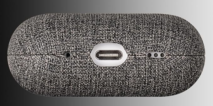 LOPIE for AirPods Pro 2nd Generation Case (Not for 3rd Gen) - Canvas Style Vegan Leather - Protective Hard Shell Cover for Men/Women - Handmade for AirPods Pro 2 Case Cover - Gray