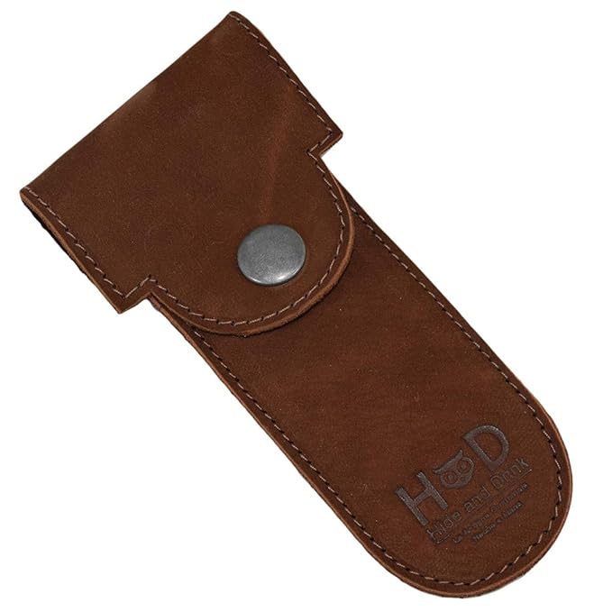 Hide & Drink, Double Edge Protector Case, Barber Razor Sheath, Safety Cover, Travel and Commuter Essentials, Portable Carry Bag, Vintage, Full Grain Leather, Handmade, Swayze Suede