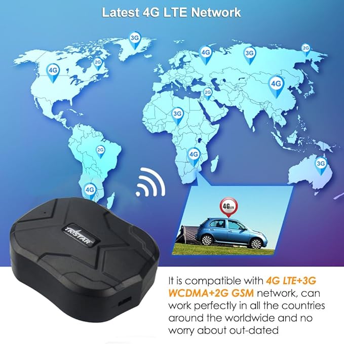 TKSTAR 4G GPS Tracker for Vehicles 10000mAh Magnetic Car GPS Tracker Locator Real-time Anti-Theft Tracking Device for Vehicles, Motorcycle, Trucks, Boats (4G TK905B)