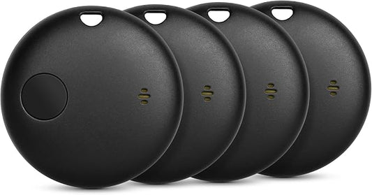 Geevon Smart tag-4 Pack Bluetooth Tracker Work with Apple Find My (iOS Only).Item Finder for Keys, Wallet,Backpack, Luggage (4P Black)