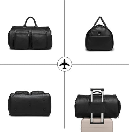 seyfocnia Convertible Travel Garment Bag,Carry on Garment Duffel Bag for Men Women - 2 in 1 Hanging Suitcase Suit Business Travel Bag