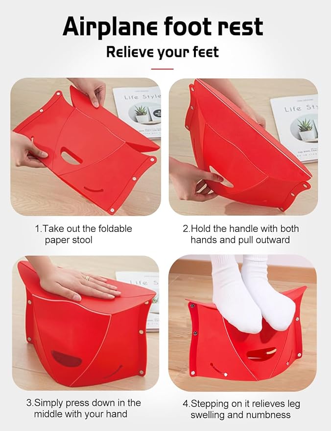 Travel Foot Rest for Airplane Long Flights，Plane Footrest Hammock，Feet Leg Rest for Air Travel，Airplane Foot Hammock for Adults，Two Pieces