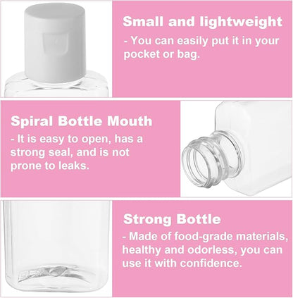 CYEAH 120 Pcs Plastic Travel Bottles 1oz Mini Shampoo Bottles Small Empty Bottles Refillable Cosmetic Containers with Flip Cap Clear Portable Small Bottles for Liquid, Lotions, Toner, Body Soap