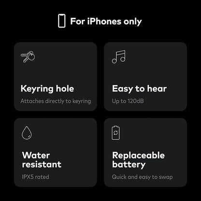 Chipolo ONE Spot - Key Finder, Bluetooth Tracker for Keys, Bag - Works with The Apple Find My app (only for iOS) (Almost Black)