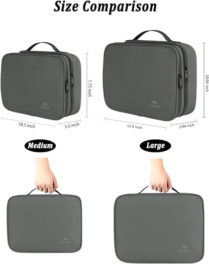 MATEIN Cord Organizer Bag, Travel Universal Cable Organizer Case Sturdy Accessories Pouch with Handle, Medium Electronic Carrying Bag for Cable, Grey