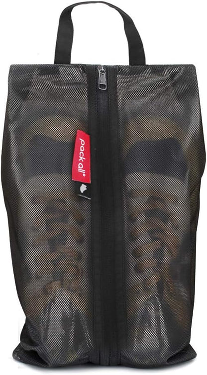 pack all Shoe Bag for Travel, Water-Resistant Shoe Pouch for Gym, Odor-Resistant Soccer Cleats Bag for Sport (Dual Pocket Version)