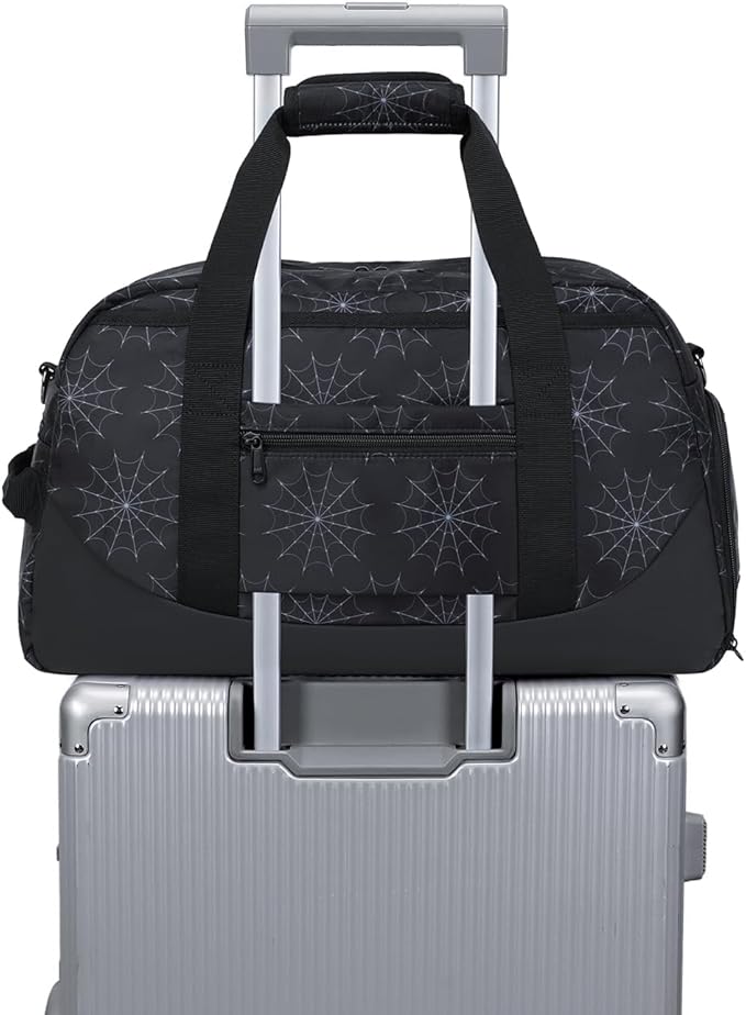 Octsky Kids Sports Gym Bag Boys Girls Overnight Weekend Bag with Shoe Compartment Small Soccer Duffel Football Bag, Spider red