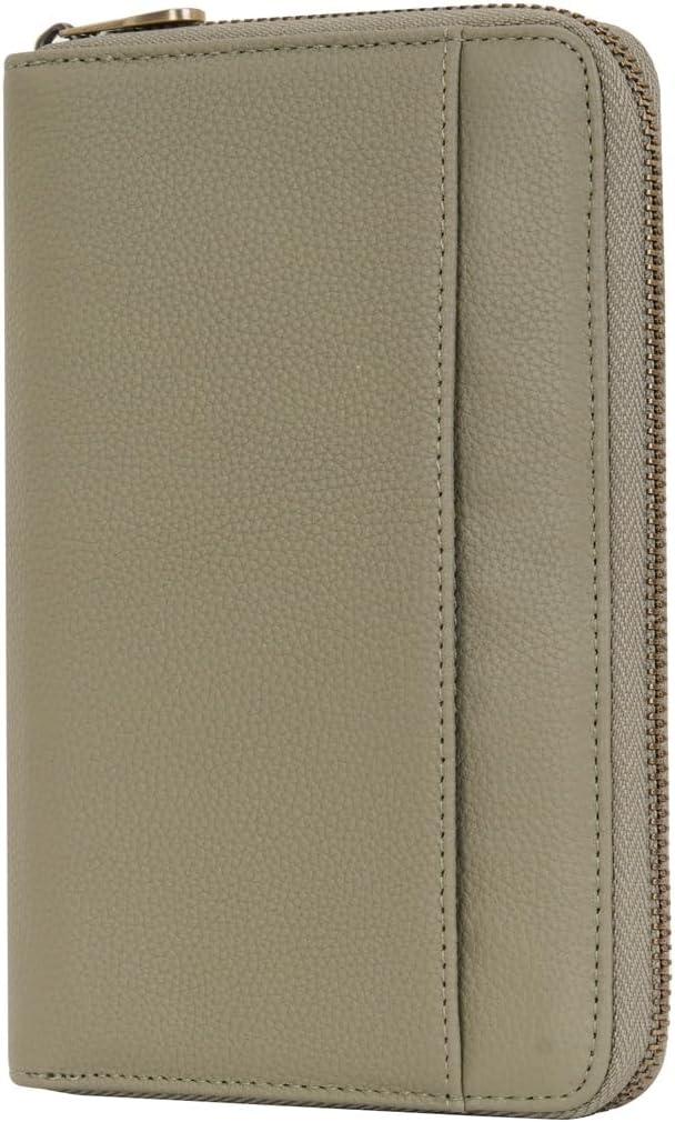 WASON Leather Zipper Travel Passport Wallet Holder RFID Blocking Cover, Passport case Pocket Slot for Card, Cash, ID, Boarding Pass and Ticket for Men, Women and Family Trips (Green)