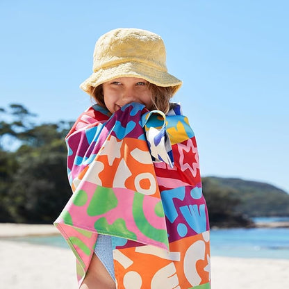 Dock & Bay Beach Towel - Quick Dry, Sand Free - Compact, Lightweight - 100% Recycled - Includes Bag - Power of Positivity - Large (160x90cm, 63x35)