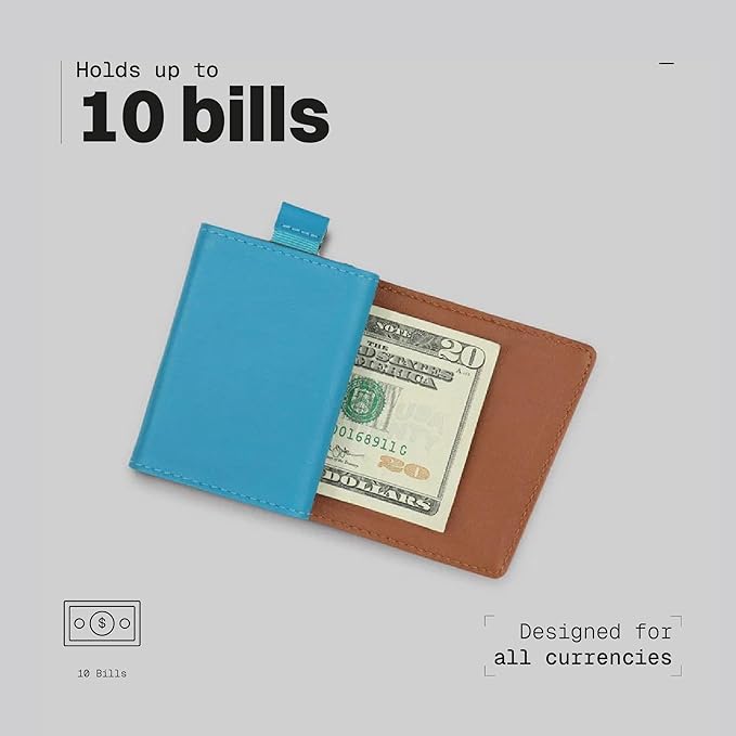 The Frenchie Co. - Speed Wallet Mini - Ultra-Slim RFID Blocking Card Holder - Quick-Access Pull Tab - Full-Grain Italian Leather Minimalist Front Pocket Wallet for Men & Women