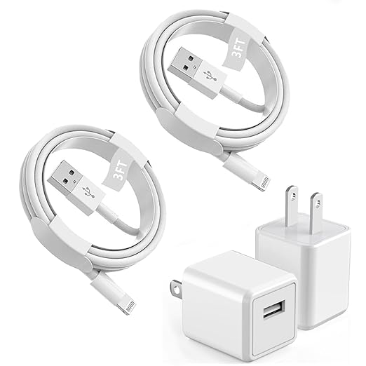 Apple iPhone Charger,[Apple MFi Certified]iPhone Charger 2Pack 3FT Lightning Cable Apple Charging Cord USB Wall Charger Travel Plug Adapter for iPhone 14/13/12 Mini/11 Pro Max/10/XS/XR/X/8/SE2022,iPad