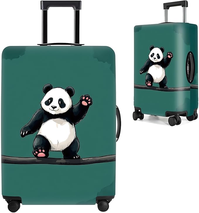 Asian Panda Luggage Cover – Cute Bear Print Suitcase Protector, Perfect Travel Gift for Panda Lovers Visiting China, Fits 24"-26 Suitcase,M,Panda