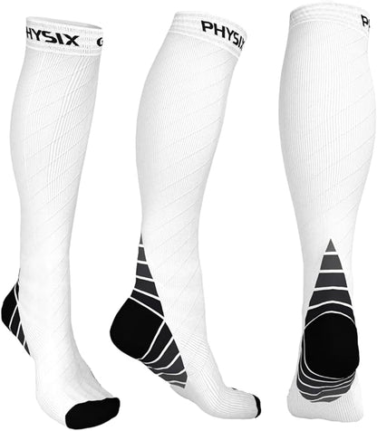 Physix Gear Compression Socks 20-30 mmHg - Men & Women - Running, Nurses, Shin Splints, Flight, Travel