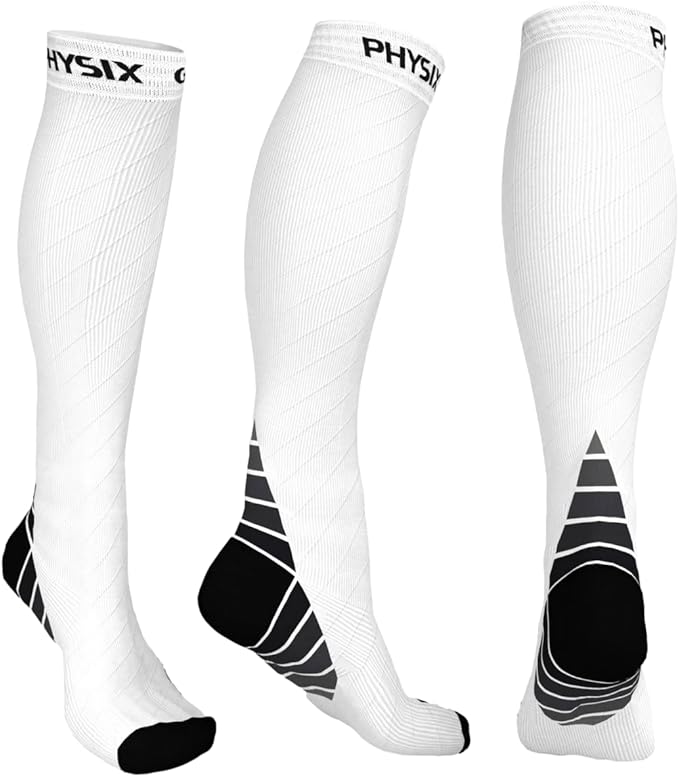 Physix Gear Compression Socks 20-30 mmHg - Men & Women - Running, Nurses, Shin Splints, Flight, Travel