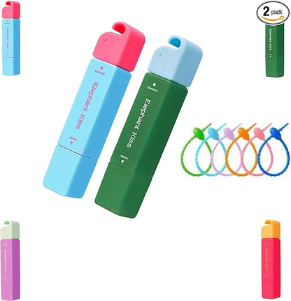 Elephant Kiss Stain Remover, 3-Second Stain Remover Pen for Clothes, Double Head Instant Stains Treater Sticks, 12ml Spot Cleaner With Lanyard Travel & Pocket-Sized (blue+green)