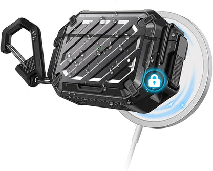 SUPCASE for AirPods Pro 3 Case with Lock & Carabiner, [IP68 Waterproof] [Military-Grade Protection] [Supports Wireless Charging] Anti-Scratch Hard Shell Cover for AirPods Pro 3rd Gen, Black