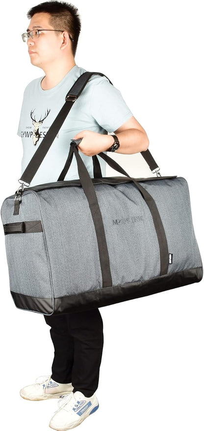 Large Duffle Bag,Water Resistant Sport Gym Overnight Weekender Bag,Big Capacity Travel Duffel Holdall Bag (Grey, Large)