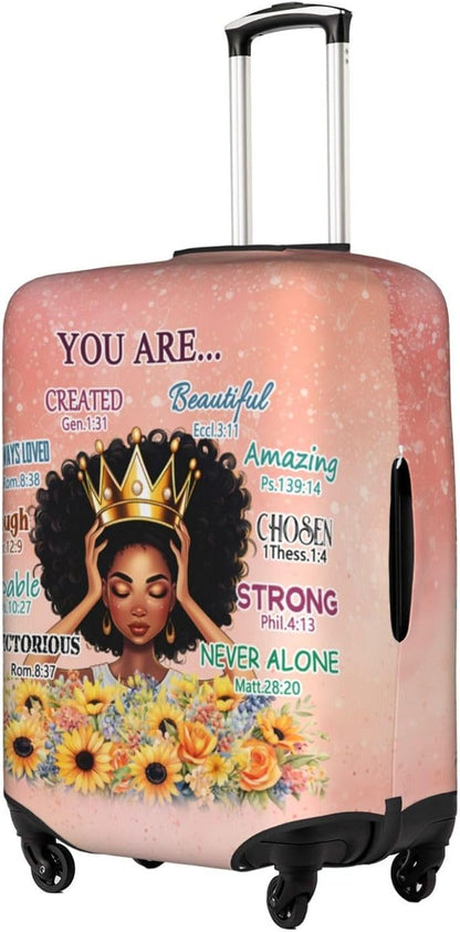 Washable Suitcase Protector - Anti-scratch Luggage Cover for Medium African American Woman