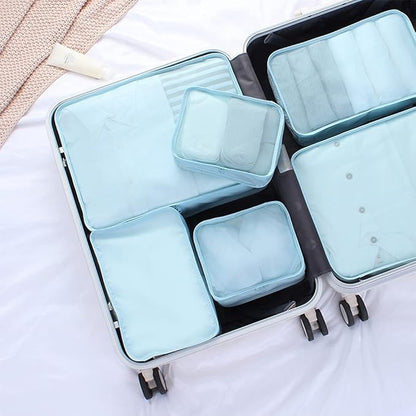 Packing cubes for Travel CALACH Luggage Organizer Bags 6 Set Packing Cubes for Suitcases Travel Essentials for Carry on Mesh Suitcase Organizer with Shoe Bag (blue)