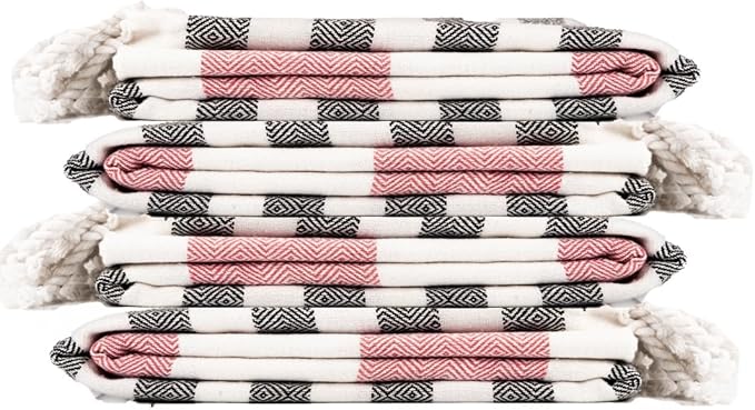 Cotton Turkish Beach Towel with Towels Oversized 36"x72" Pool Absorbent Extra Large Quick Dry Sand Travel Towel (Brick Noir, 4 Pack)