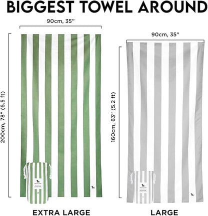 Dock & Bay Beach Towel - Quick Dry, Sand Free - Compact, Lightweight - 100% Recycled - Includes Bag - Cabana - Set E (4), Extra Large (200x90cm, 78x35)