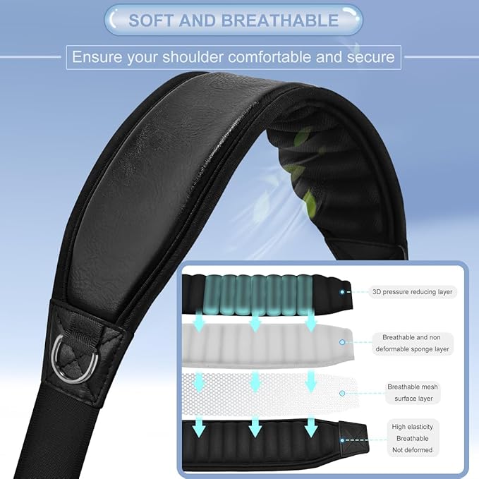 ZINZ 79" Universal Bag Strap with Neoprene Thick Padded, Fixed Pad Strap with Adjustable Buckles and Metal Swivel Hooks