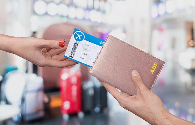 Personalized Monogrammed Blush Leather RFID Passport Wallet