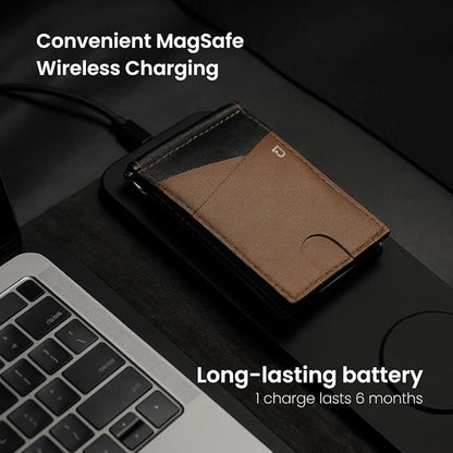 Jenoss Smart Tracking Wallet For Men: Smart Tracker Works with Apple Find My Full Grain Leather, Slide Pop Up Card, Minimalist Compact 12 Cards Slot Organizers ID Money Clip