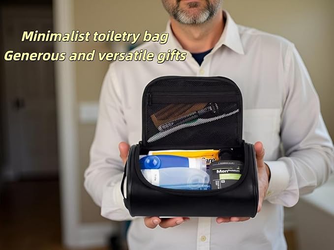 Personalized Small Toiletry Bag for Men, Minimalist Travel Toiletry Organizer Dopp Kit Water-resistant Shaving Bag for Toiletries Accessories, Door Room Essentials, Ideal Chrismas Gifts For Men