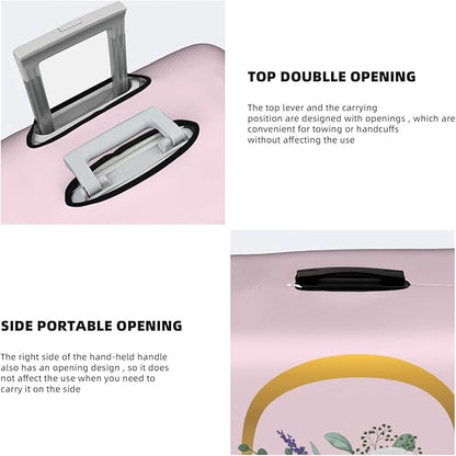 Flower Lette D Pink Luggage Cover Elastic Washable Stretch Suitcase Protector Anti-Scratch Travel Suitcase Cover for Kid and Adult XL (29-32 inch suitcase)