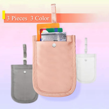Kajaia 3 Piece Hidden Bra Wallet Women Adjustable Undercover Travel Bra Wallet Secret Pocket Pouch for Credit Card Money Secure(White, Pink, Gray)