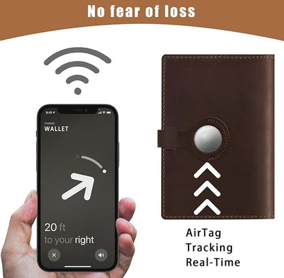 Jack&Chris Genuine Leather Passport Holder For Travel, RFID Blocking Handmade Passport Holder with Card Case Organized & Safe, Quality Travel Essentials for Women and Men for Gifting, Red Brown