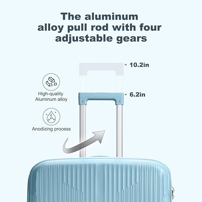 Nazhura Luggage Set, 3-Piece Hardside Suitcase Set, 20-inch Carry On, 24-inch, 28-inch Luggage