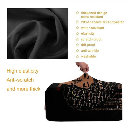 Travel Suitcase Protector African American Woman Elastic Protective Washable Luggage Cover With Concealed Zipper Suitable For 18-32 Inch (M (for 22--24 inch luggage))