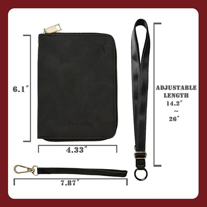 Passport Holder with Lanyard Around the Neck to Prevent Loss and Theft, Rfid Passport Holder for Travel, Passport Cover, Wallet & Case for Men and Women (With Adjustable Lanyard)