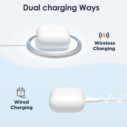 Wireless Charging Case Compatible with Air Pods 4th Generation, USB-C Port Charging Case Replacement for Air Pods 4, Wireless Charging case Replacement with Bluetooth Pairing Sync Button