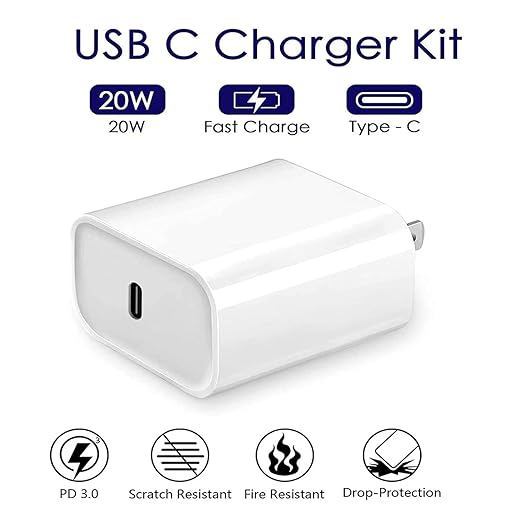 iPhone 20W USB C Fast Charger with USB C to Lightning Cable & Compatible Cord for iPhone 14/13/12/11/XS/XR/X/iPad