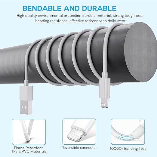 iPhone Charger, [Apple MFi Certified] 2 Pack 10ft iPhone Charger Data Sync Transfer Lightning Cable with Travel USB Wall ChargerBlock Compatible with iPhone13/12/11 Pro/SE/XS/X/XR/8/7/iPad/AirPods