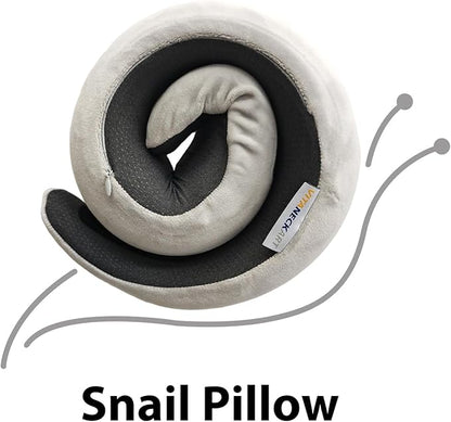 Snail Flexible Neck Pillow, Airplane Travel Pillow, Premium Memory Foam Travel Pillow, 360° Ergonomic Design, Asymmetrical Sides, Suitable for Office, Automotive, Washable Pillowcase