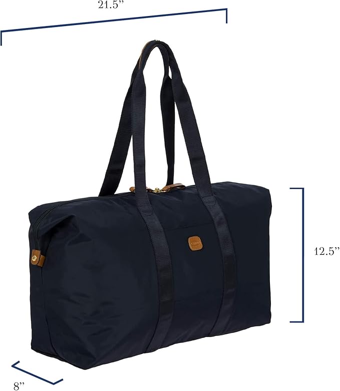 Bric's X-Bag/X-Travel 2.0 Overnight Weekender Folding Duffel Bag - 22" Carry On Bag - Navy