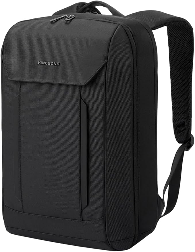 Kingsons 15.6 Inch Laptop Compartment Backpack for Men,Waterproof Slim Durable Business Backpack for Work，Travel (KS25054-Black-US-1)