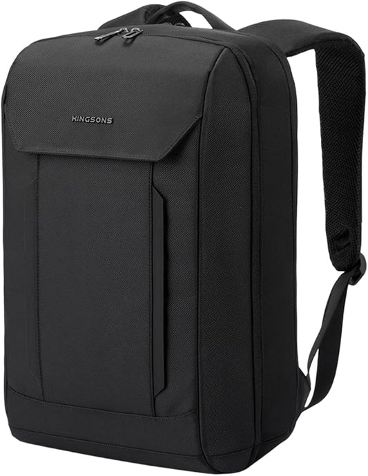 Kingsons 15.6 Inch Laptop Compartment Backpack for Men,Waterproof Slim Durable Business Backpack for Work，Travel (KS25054-Black-US-1)