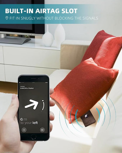 Zitahli Men's Wallets Airtag Holder Slim Rfid Leather with Gift Box