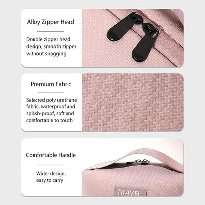Electronic Organizer Accessory Cable Organiser Bag Water-Resistant Travel Essentials Tech Pouch for Charger, Cables, Hard Drive, Power Bank, Memory Card (Pink)