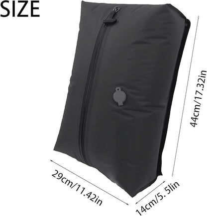 Vacuum Compression Travel Bag, Waterproof Zipper, Space Saver Packing Cube with One-Way Valve & Handle, Durable TPU Polyester Material, for Luggage & Backpack (2 bag 1 pump)