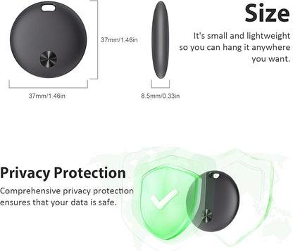 Air Tracker Tags- 4 Pack, New Bluetooth Tracker Works with Apple Find My APP (iOS Only), 92 dB Sound, Replaceable Battery, Smart Tag Keys Finder and Item Locator for Keys, Bags, Luggage, Wallet, etc