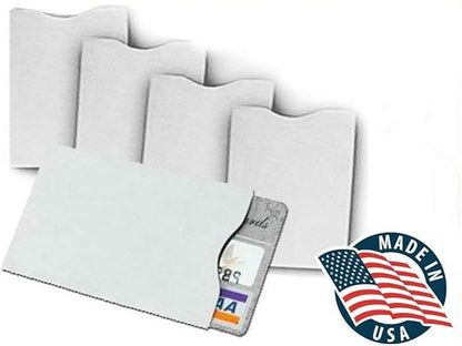 Semper Paratus Gear TYVEK Credit Card Sleeves Protectors 100% MADE IN USA - For Travel wallet, back pocket, backpack or purse. RFID Blocking 13.56 mHz (20, White)