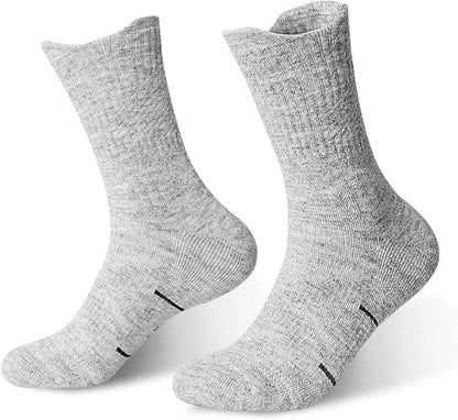 Mohair Wool Compression Running Socks 3 Pairs Anti-Blister Crew Socks Moisture Wicking Target Cushion Athletic Hiking Socks