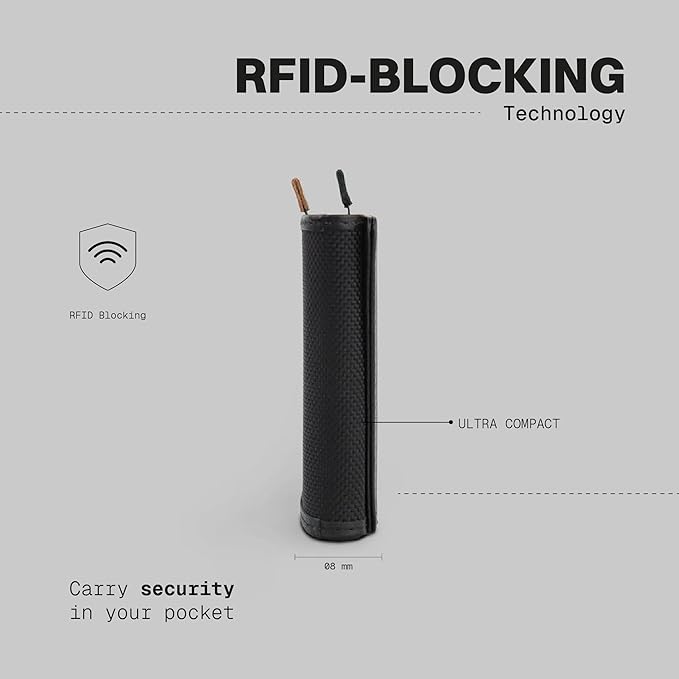 The Frenchie Co. - Speed Wallet Mini - Ultra-Slim RFID Card Holder - Quick-Access Pull Tab for Fast Access - Full-Grain Italian Leather Minimalist Front Pocket Wallet